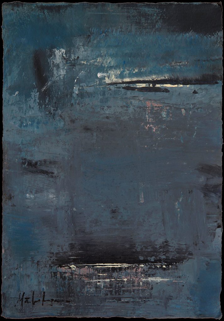 27. Deep Blue - Oil on paper (32x22cm)