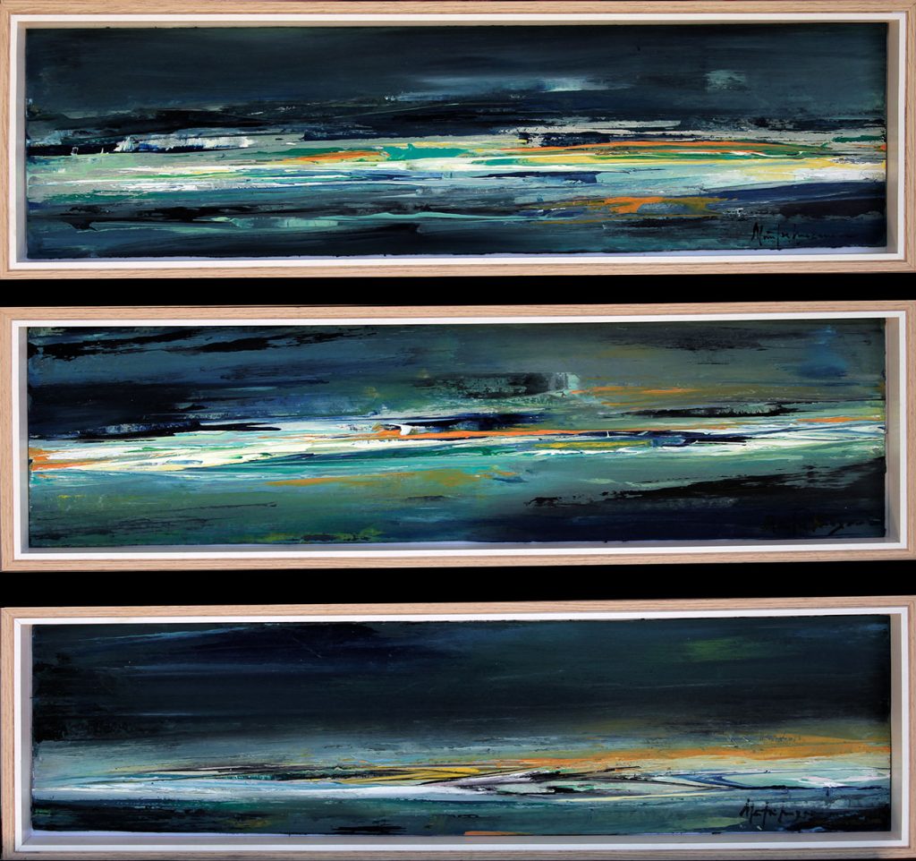 28. Three Windows to the sea - Oil on wood(18x60cm-Each)